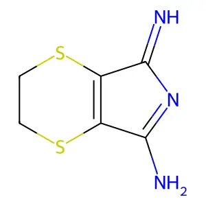 2,3-Dihydro-5-imino-5H-1,4-dithiino[2,3-c]pyrrol-7-amine structure