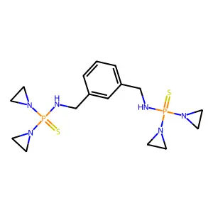 n,n'-(benzene-1,3-diyldimethanediyl)bis[p,p-bis(aziridin-1-yl)(phosphinothioic amide)] structure