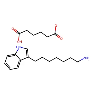 Indole, 3-(7-aminoheptyl)-, adipate (1:1) structure