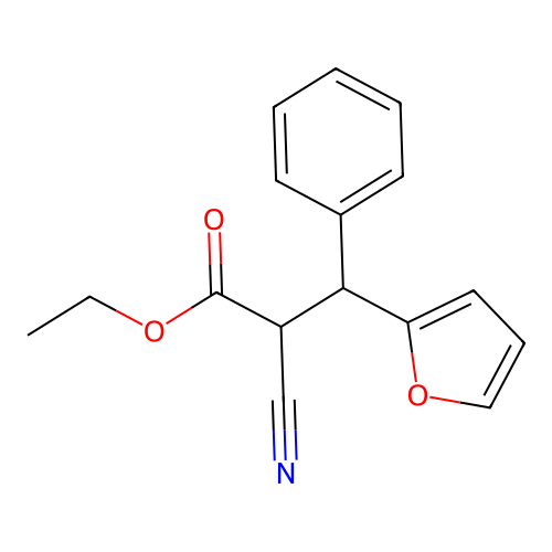 Ethyl 2-cyano-3-(furan-2-yl)-3-phenylpropanoate structure