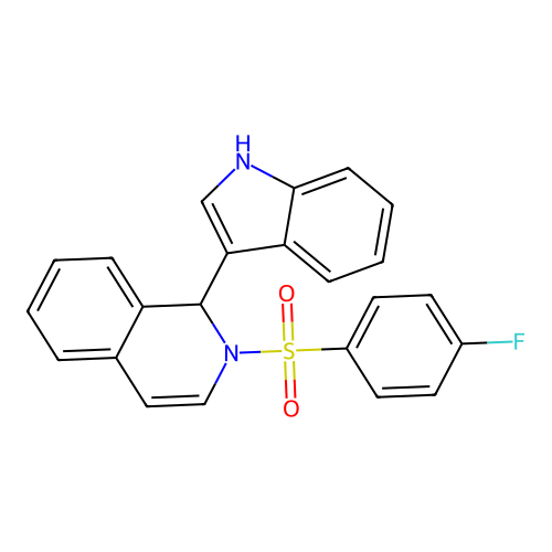 2-[(4-fluorophenyl)sulfonyl]-1-(1H-indol-3-yl)-1,2-dihydroisoquinoline structure