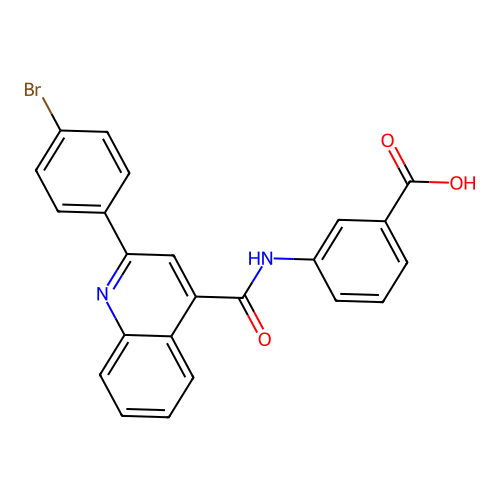3-({[2-(4-Bromophenyl)quinolin-4-yl]carbonyl}amino)benzoic acid structure