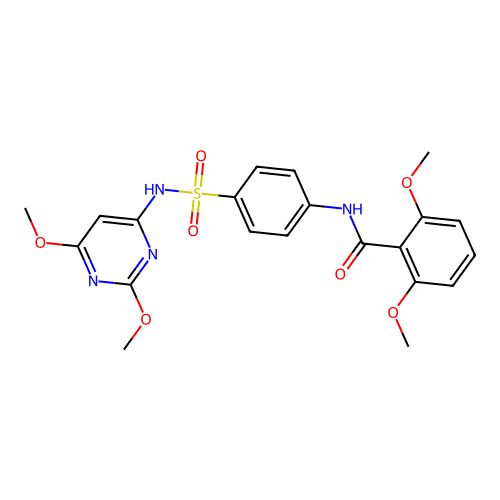 N-{4-[(2,6-dimethoxypyrimidin-4-yl)sulfamoyl]phenyl}-2,6-dimethoxybenzamide structure