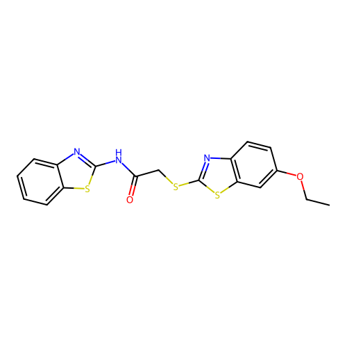 N-(1,3-benzothiazol-2-yl)-2-[(6-ethoxy-1,3-benzothiazol-2-yl)sulfanyl]acetamide structure