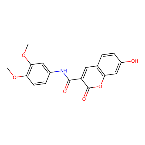 N-(3,4-dimethoxyphenyl)-7-hydroxy-2-oxo-2H-chromene-3-carboxamide structure