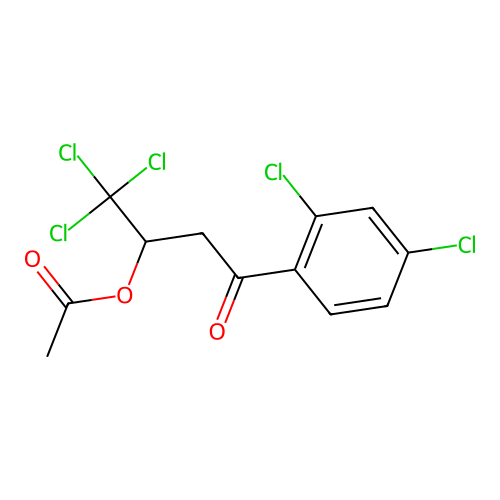 1,1,1-Trichloro-4-(2,4-dichlorophenyl)-4-oxobutan-2-yl acetate structure