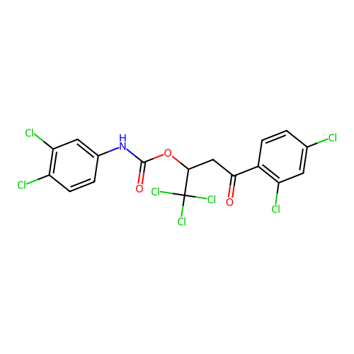 1,1,1-trichloro-4-(2,4-dichlorophenyl)-4-oxobutan-2-yl (3,4-dichlorophenyl)carbamate structure