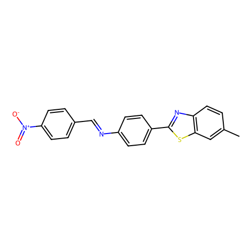 4-(6-methyl-1,3-benzothiazol-2-yl)-N-[(E)-(4-nitrophenyl)methylidene]aniline structure
