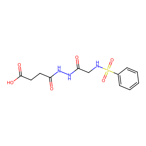 4-[2-[2-(Benzenesulfonamido)acetyl]hydrazinyl]-4-oxobutanoic acid structure