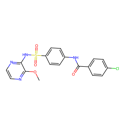 4-chloro-N-{4-[(3-methoxypyrazin-2-yl)sulfamoyl]phenyl}benzamide structure