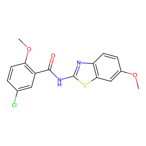 5-chloro-2-methoxy-N-(6-methoxy-1,3-benzothiazol-2-yl)benzamide structure