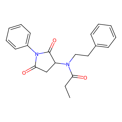 N-(2,5-dioxo-1-phenylpyrrolidin-3-yl)-N-(2-phenylethyl)propanamide structure