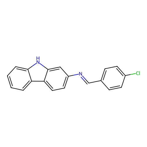 N-(4-chlorobenzylidene)-9H-carbazol-2-amine structure