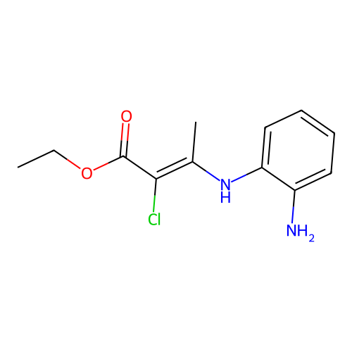 ethyl (Z)-3-(2-aminoanilino)-2-chlorobut-2-enoate structure