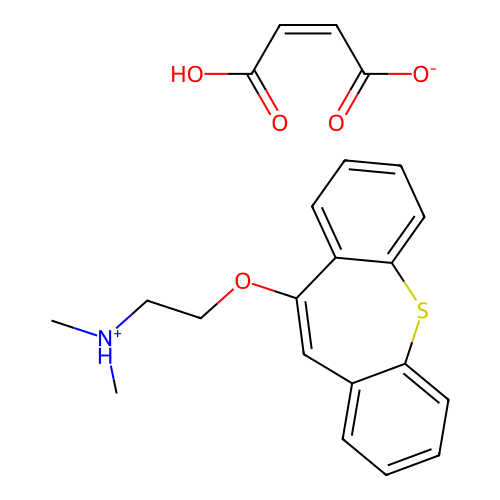 Ethylamine, 2-(dibenzo(b,f)thiepin-10-yloxy)-N,N-dimethyl-, maleate (1:1) structure