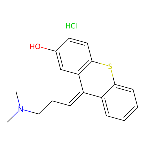 Thioxanthen-2-ol, 9-(3-(dimethylamino)propylidene)-, hydrochloride, (Z)- structure