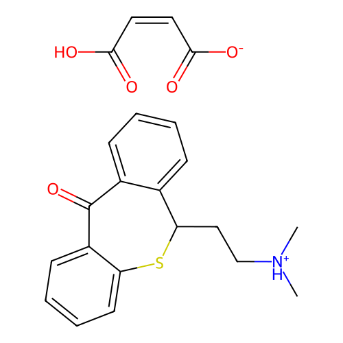 Dibenzo(b,f)thiepin-10(11H)-one, 11-(2-(dimethylamino)ethyl)-, maleate (1:1) structure
