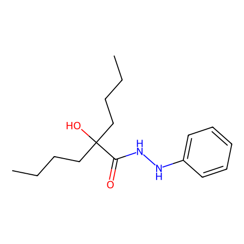 2-butyl-2-hydroxy-N'-phenylhexanehydrazide structure