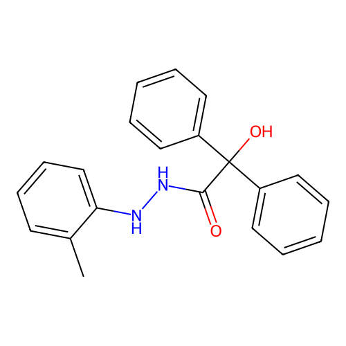 2-Hydroxy-N'-(2-methylphenyl)-2,2-diphenylacetohydrazide structure