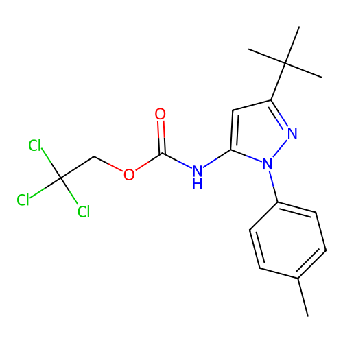 2,2,2-Trichloroethyl 3-tert-butyl-1-P-tolyl-1H-pyrazol-5-ylcarbamate structure