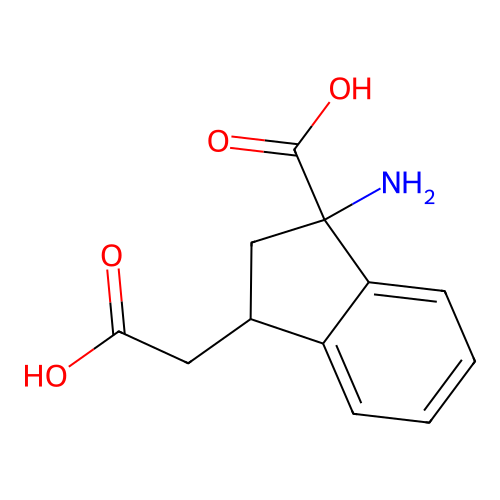 1-Amino-3-(carboxymethyl)-2,3-dihydroindene-1-carboxylic acid structure
