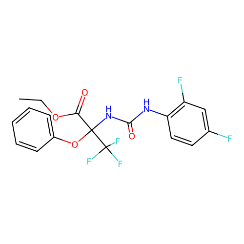 ethyl N-[(2,4-difluorophenyl)carbamoyl]-3,3,3-trifluoro-2-phenoxyalaninate structure