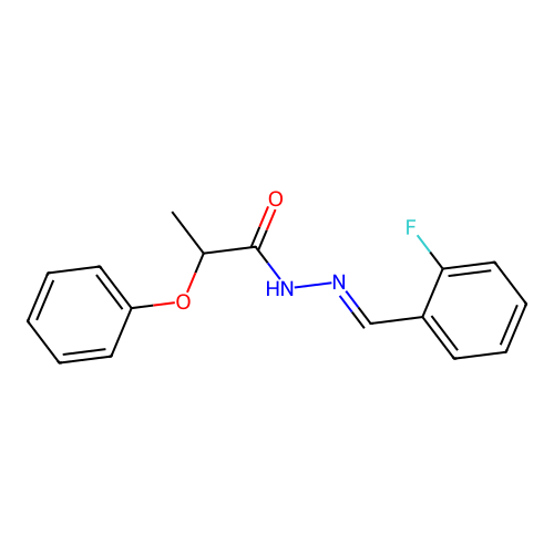 N'-[(E)-(2-fluorophenyl)methylidene]-2-phenoxypropanehydrazide structure