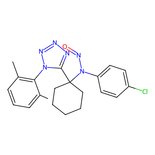 4-chloro-N-{1-[1-(2,6-dimethylphenyl)-1H-tetrazol-5-yl]cyclohexyl}-N-nitrosoaniline structure