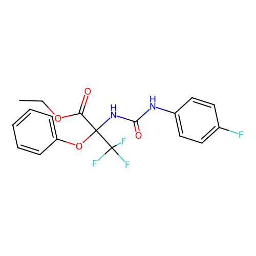 ethyl 3,3,3-trifluoro-N-[(4-fluorophenyl)carbamoyl]-2-phenoxyalaninate structure