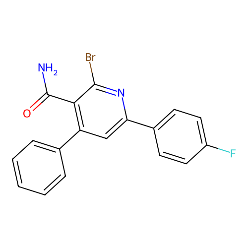 2-Bromo-6-(4-fluorophenyl)-4-phenylpyridine-3-carboxamide structure