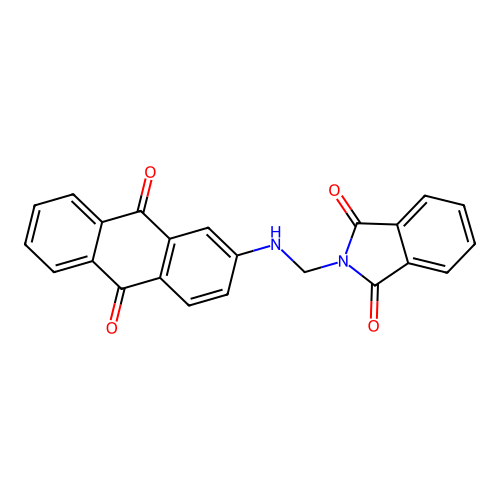 2-[[(9,10-dioxoanthracen-2-yl)amino]methyl]isoindole-1,3-dione structure