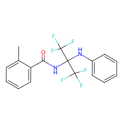 N-(1,1,1,3,3,3-hexafluoro-2-(phenylamino)propan-2-yl)-2-methylbenzamide structure