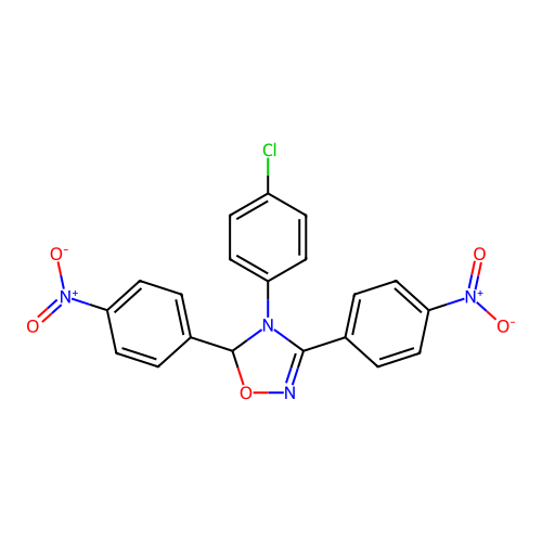 4-(4-Chlorophenyl)-3,5-bis(4-nitrophenyl)-4,5-dihydro-1,2,4-oxadiazole structure
