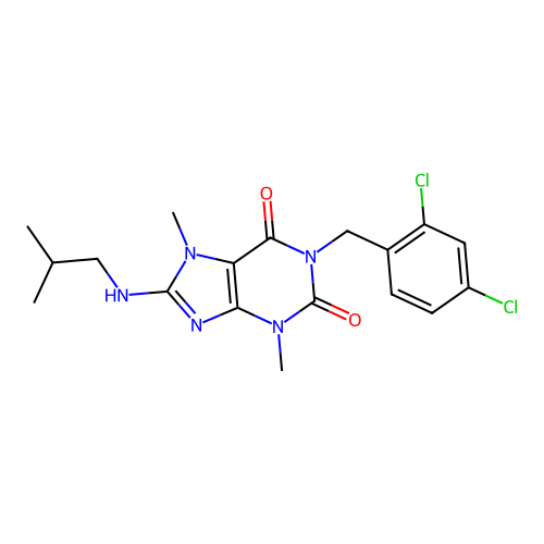 1-(2,4-dichlorobenzyl)-8-(isobutylamino)-3,7-dimethyl-1H-purine-2,6(3H,7H)-dione structure