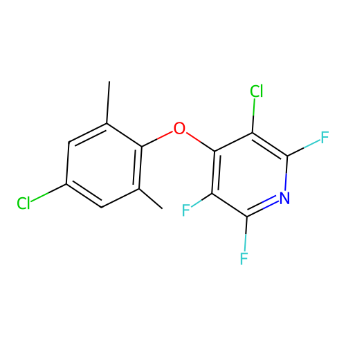 3-Chloro-4-(4-chloro-2,6-dimethylphenoxy)-2,5,6-trifluoropyridine structure