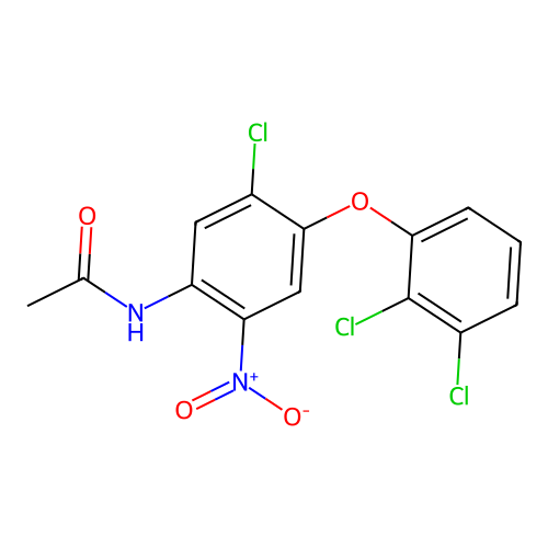 N-[5-chloro-4-(2,3-dichlorophenoxy)-2-nitrophenyl]acetamide structure