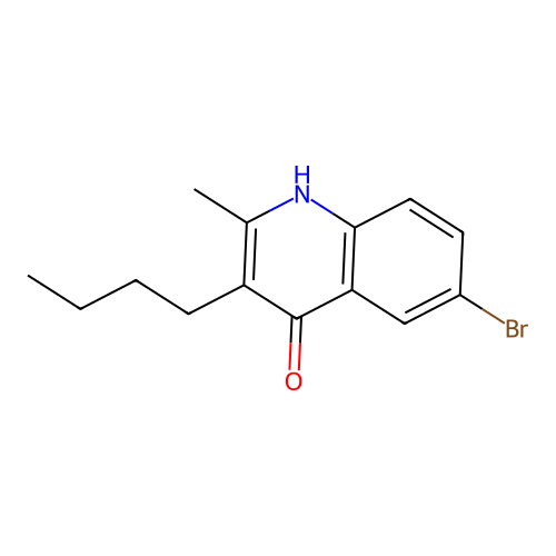 6-bromo-3-butyl-2-methyl-1H-quinolin-4-one structure