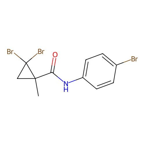 2,2-dibromo-N-(4-bromophenyl)-1-methylcyclopropanecarboxamide structure