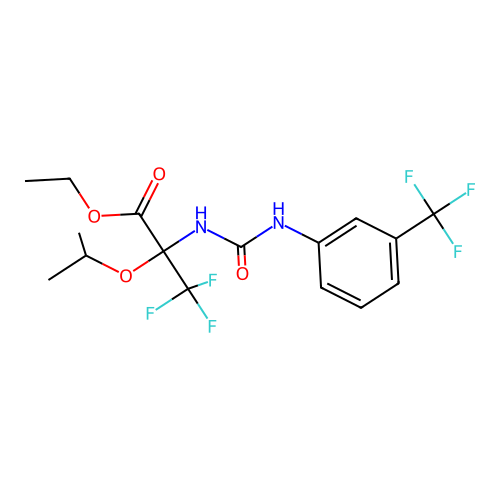 ethyl 3,3,3-trifluoro-2-(propan-2-yloxy)-N-{[3-(trifluoromethyl)phenyl]carbamoyl}alaninate structure