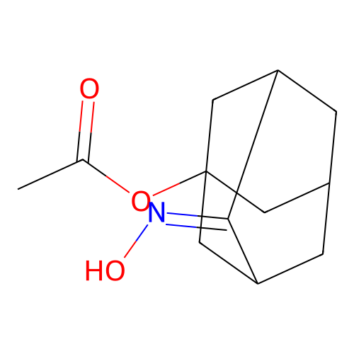 (1R,3R,5S,7R,E)-4-(hydroxyimino)adamantan-1-yl acetate structure