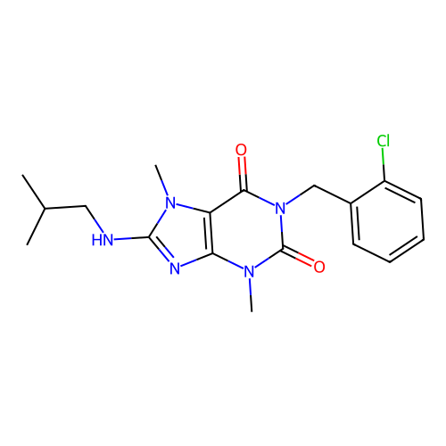 1-(2-chlorobenzyl)-8-(isobutylamino)-3,7-dimethyl-1H-purine-2,6(3H,7H)-dione structure
