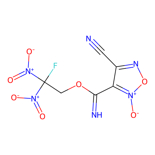 2-Fluoro-2,2-dinitroethyl 4-cyano-1,2,5-oxadiazole-3-carboximidoate 2-oxide structure