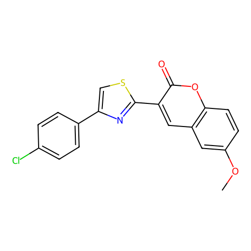 3-[4-(4-chlorophenyl)-1,3-thiazol-2-yl]-6-methoxy-2H-chromen-2-one structure