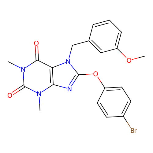 8-(4-bromophenoxy)-7-(3-methoxybenzyl)-1,3-dimethyl-1H-purine-2,6(3H,7H)-dione structure