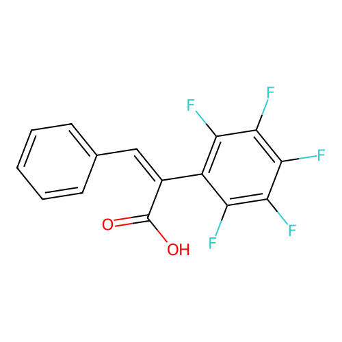 (2Z)-2-(pentafluorophenyl)-3-phenylprop-2-enoic acid structure
