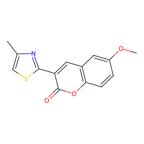 6-methoxy-3-(4-methyl-1,3-thiazol-2-yl)-2H-chromen-2-one structure