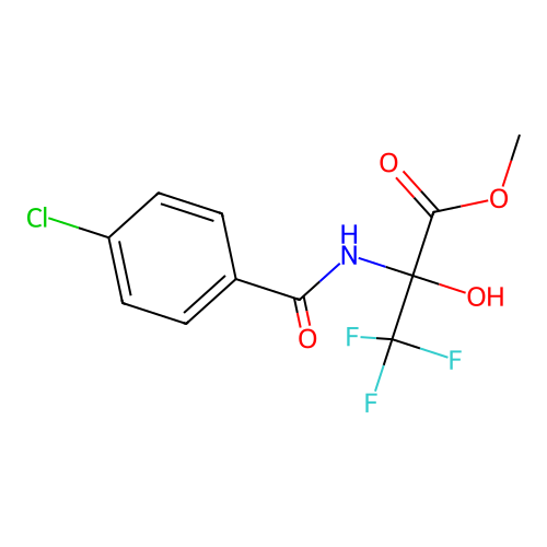 Methyl 2-(4-chlorobenzamido)-3,3,3-trifluoro-2-hydroxypropanoate structure