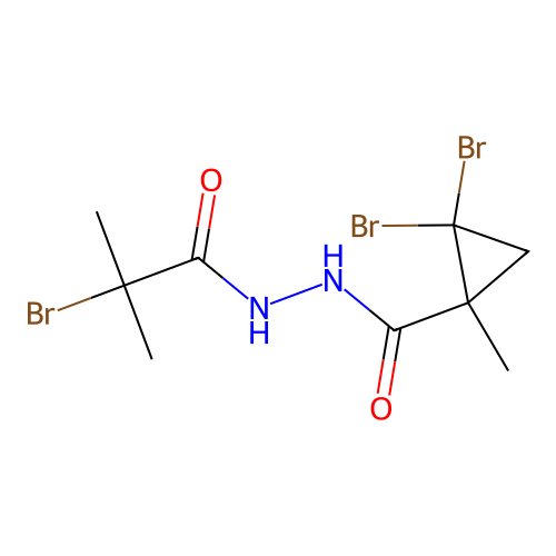 2,2-dibromo-N'-(2-bromo-2-methylpropanoyl)-1-methylcyclopropanecarbohydrazide structure