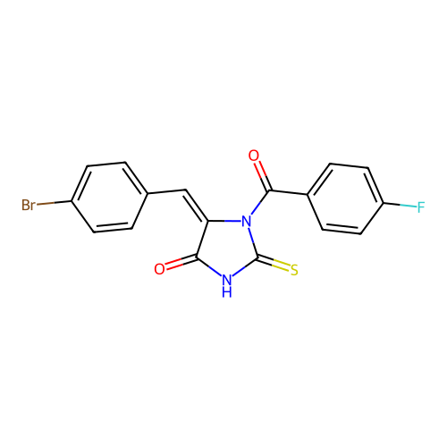 5-(4-Bromobenzylidene)-1-(4-fluorobenzoyl)-2-thioxo-4-imidazolidinone structure