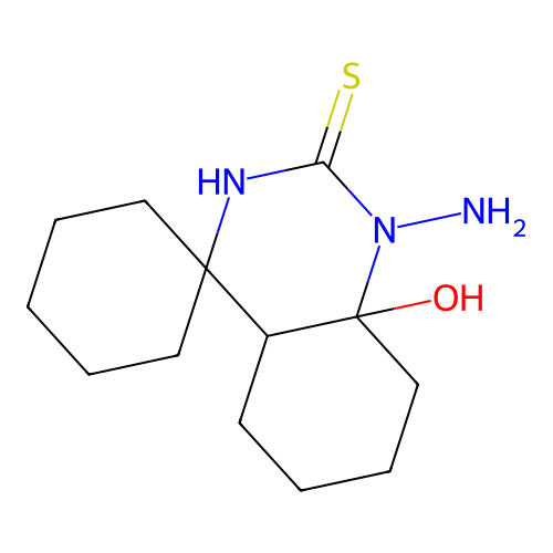 1'-amino-8a'-hydroxyhexahydro-1'H-spiro[cyclohexane-1,4'-quinazoline]-2'(3'H)-thione structure